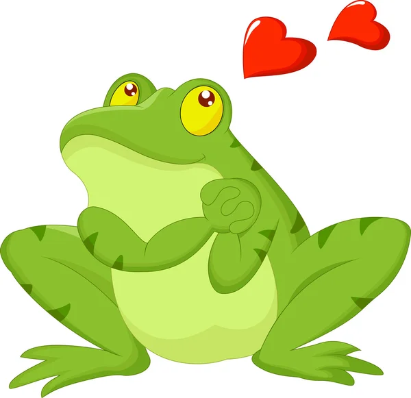 Frog cartoon in love — Stock Vector