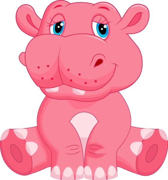Sevimli hippo karikatür — Stok Vektör