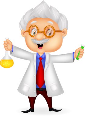 çizgi film bilim adamı holding kimya flask