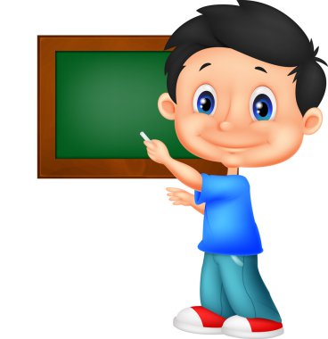 okul çocuğu tahtaya yazma