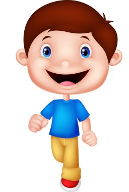 Küçük çocuk yürüyor.