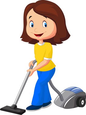 Elektrikli süpürge ile anne