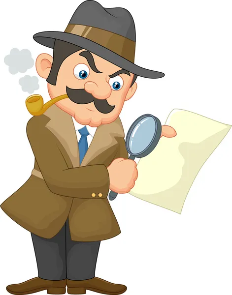 Cartoon Detective Man — Stock Vector