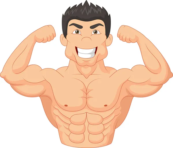 Bodybuilder dessin animé — Image vectorielle