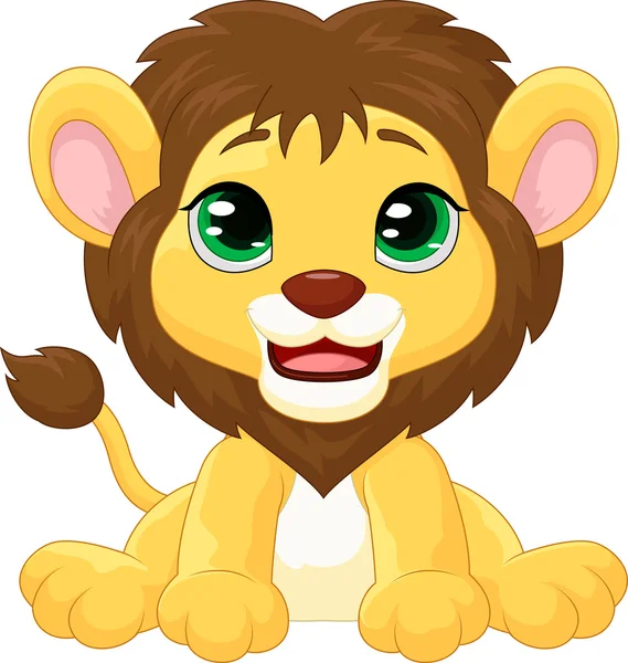 Mignon lion dessin animé — Image vectorielle