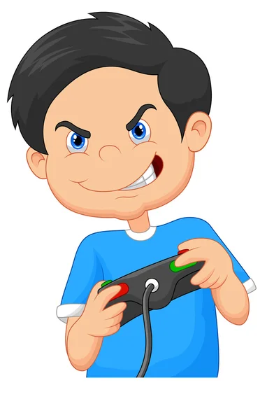 Child plays games on video game console — Stock Vector