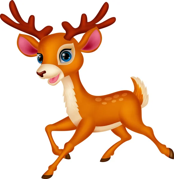 Cute deer  running — Stock Vector