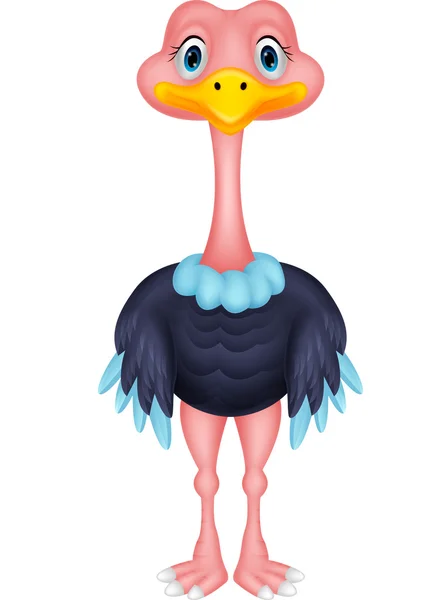 Dibujos animados avestruz — Vector de stock