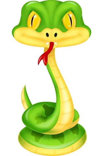 Linda serpiente verde — Vector de stock