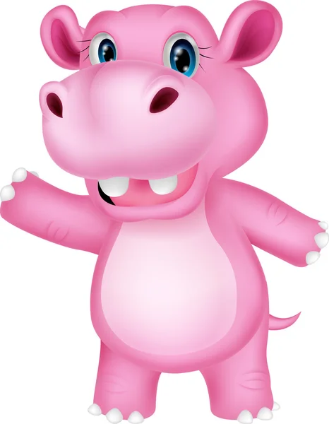 Hipopotam śmieszne macha — Wektor stockowy