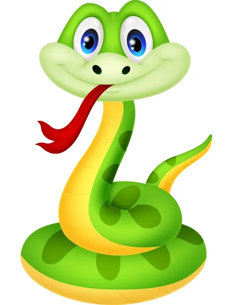 Linda serpiente verde — Vector de stock