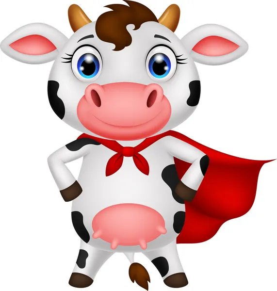 Vaca superhéroe — Vector de stock