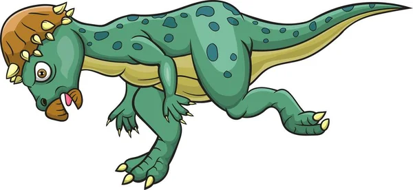 Vektor Illustration Tecknad Arg Pachycephalosaurus Dinosaurie Kör — Stock vektor