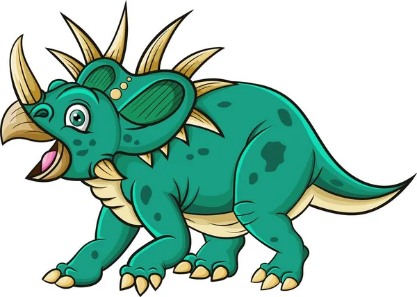 Vektor Illustration Von Cartoon Triceratops Auf Weißem Hintergrund — Stockvektor