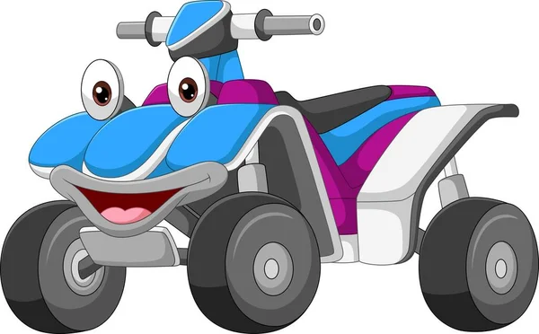 Ilustración Vectorial Mascota Moto Atv Sonriente Dibujos Animados — Archivo Imágenes Vectoriales