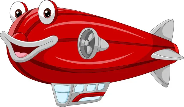 Vector Illustratie Van Cartoon Glimlachende Rode Zeppelin Mascotte — Stockvector