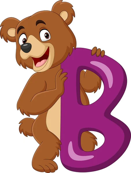 Ilustração Vetorial Letra Alfabeto Para Urso —  Vetores de Stock