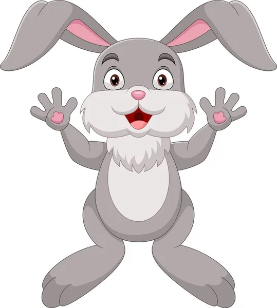 Vector Illustration Cartoon Funny Rabbit White Background — Stock Vector