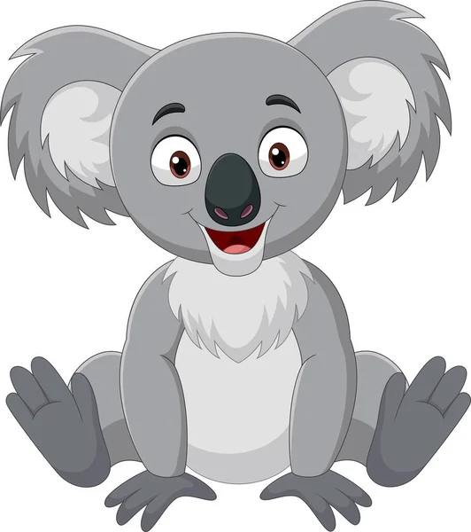 Vektor Illustration Von Cartoon Lustige Kleine Koala Sitzt — Stockvektor