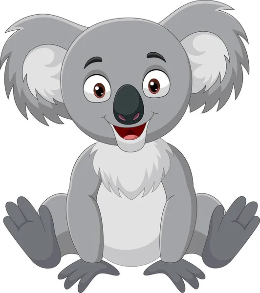 Vektor Illustration Tecknad Rolig Liten Koala Sittande — Stock vektor