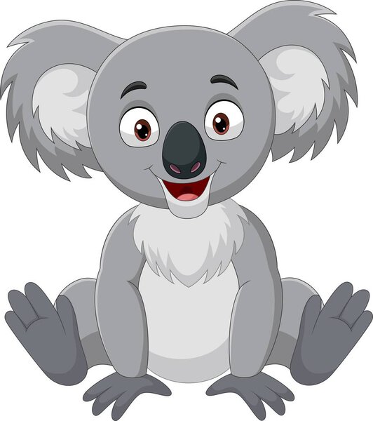 Vector illustration of Cartoon funny little koala sitting