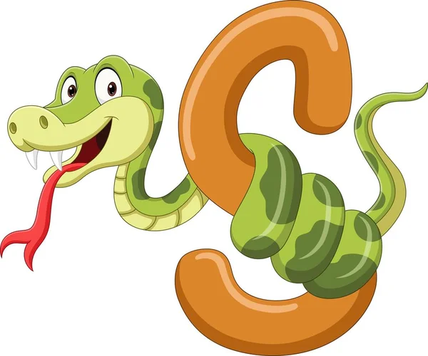 Vector Illustration Alphabet Letter Snake — Stock Vector