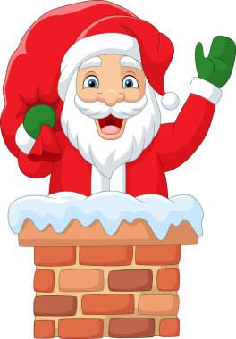 Vektör çizim karikatür Noel Baba kanal