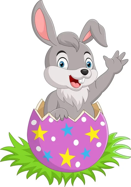 Vector Illustration Cartoon Easter Bunny Easter Egg — ストックベクタ