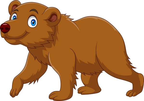 Vektorové Ilustrace Cartoon Roztomilý Malý Medvěd Chůze — Stockový vektor