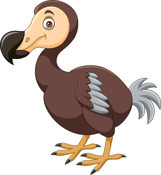 Vector Illustration Cute Dodo Bird Cartoon White Background — Vector de stock