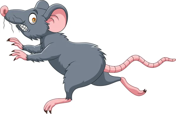 Vector Illustration Cute Little Mouse Cartoon Running — Stok Vektör