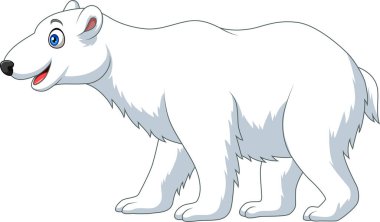 Vektör çizim karikatür kutup ayısı beyaz arka plan üzerinde izole