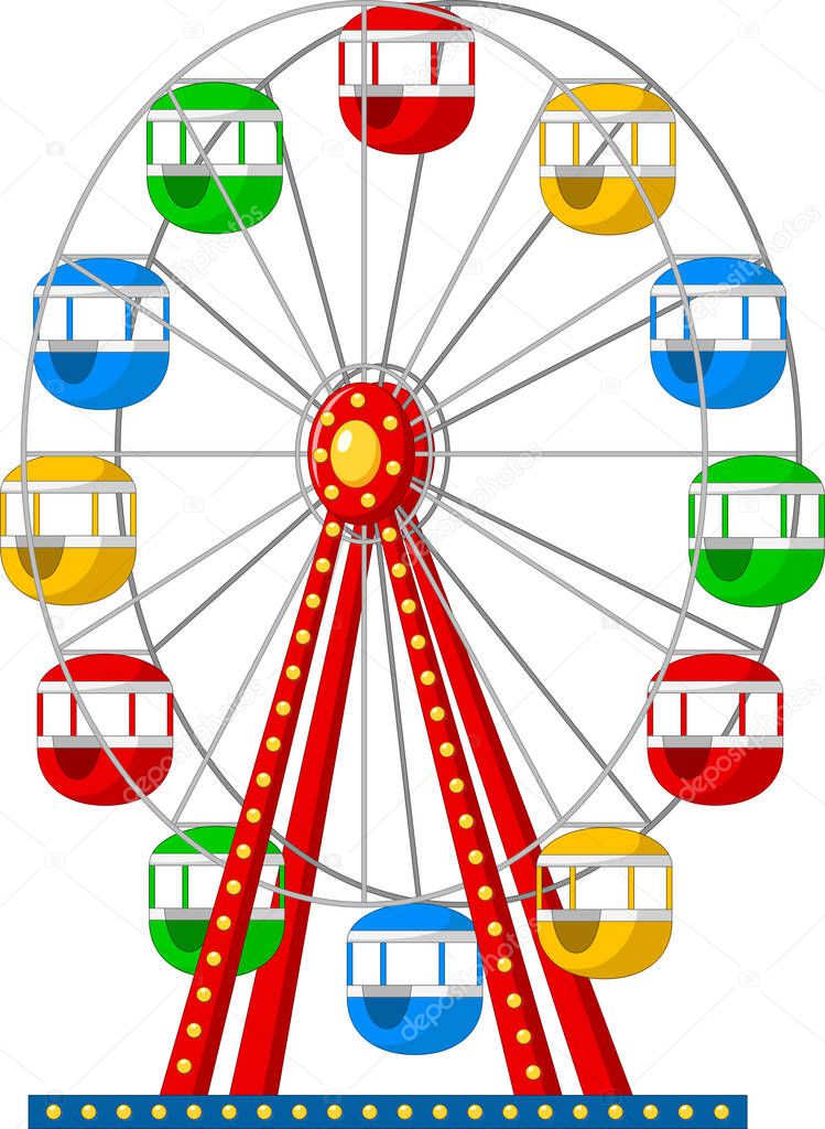 Vector illustration of Ferris Wheel isolated on white background
