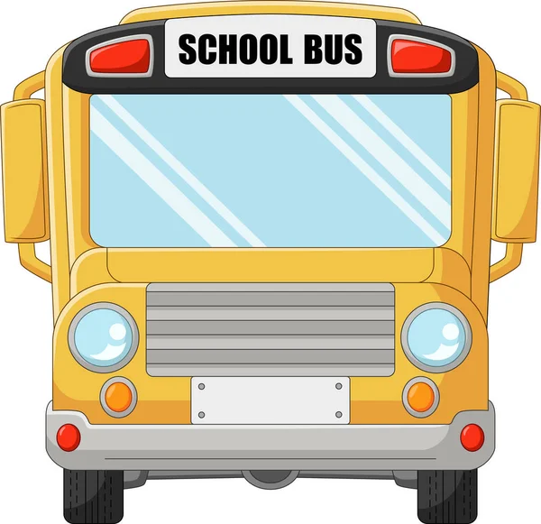 Beyaz Arka Planda Çizgi Film Okul Otobüsünün Vektör Illüstrasyonu — Stok Vektör