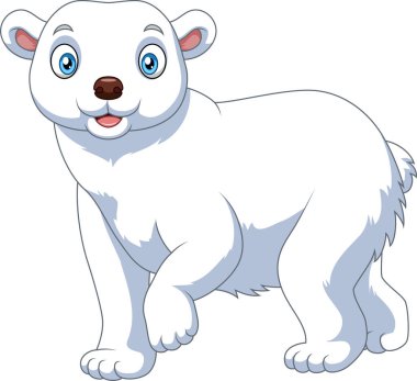 Vector illustration of Cartoon polar bear isolated on white background clipart