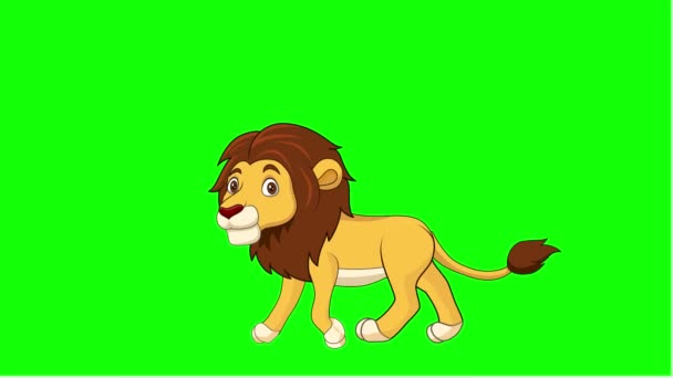 Vector Illustration Cartoon Lion Walking Animation Green Screen Background  — Stock Video © tigatelu #588055526