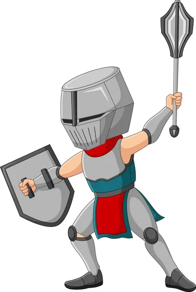 Vector Illustration Cartoon Knight Shield — ストックベクタ