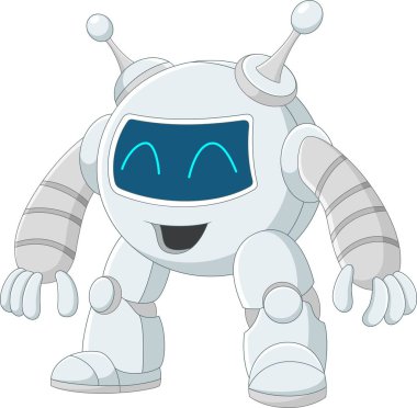 Vector illustration of Cute robot cartoon on a white background
