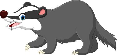 Vector illustration of Cartoon badger on white background