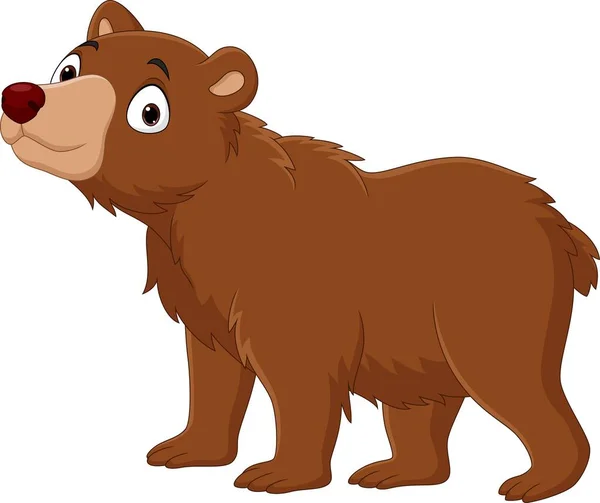 Vector Illustration Cartoon Cute Big Bear Walking — Stock vektor