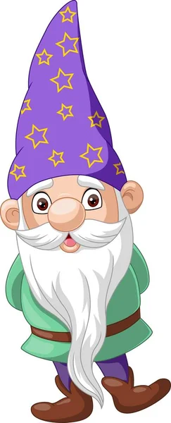 Vector Illustration Cartoon Happy Gnomes White Background — Stock Vector