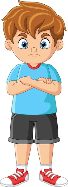 漫画怒っている男の子の表現のベクトルイラスト — ストックベクタ