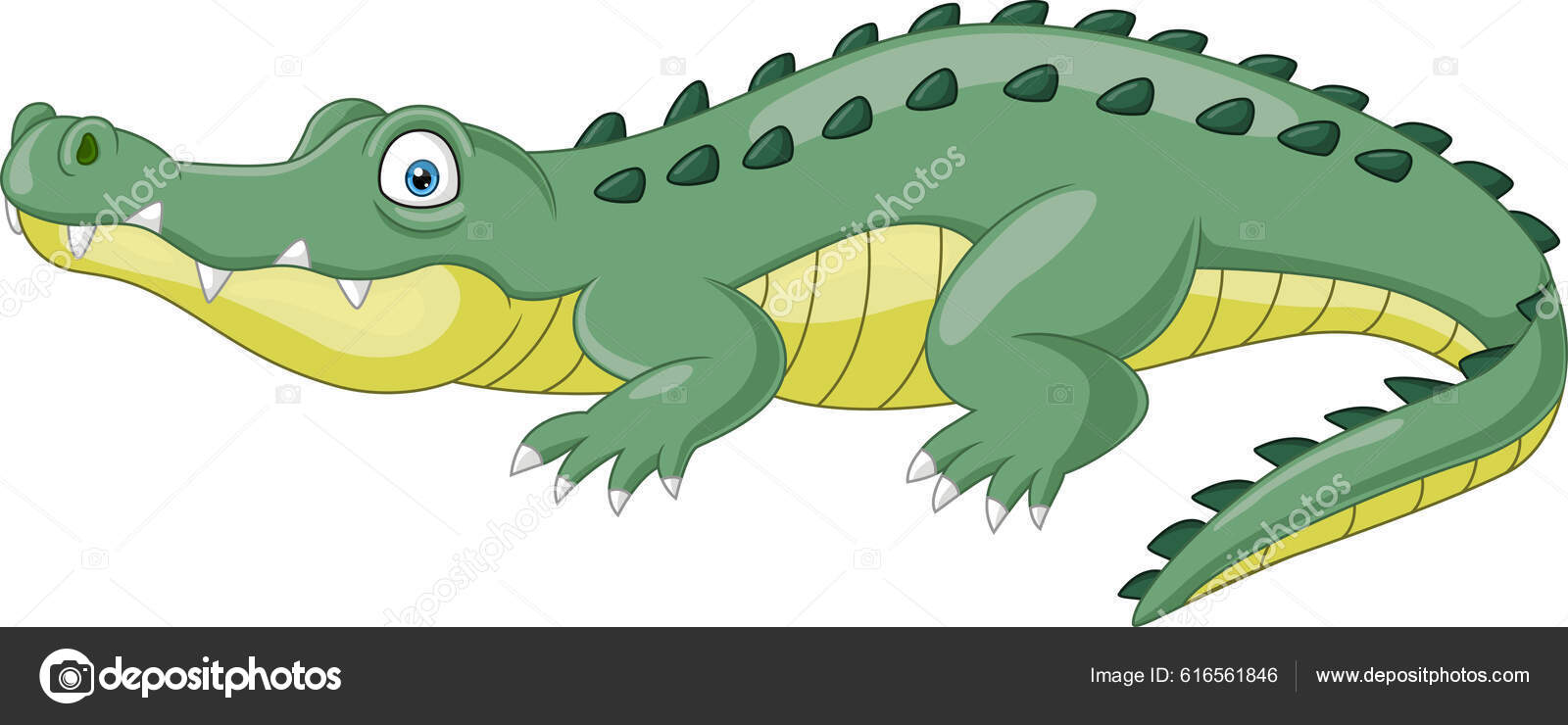 Vector Illustration Cartoon Crocodile Isolated White Background Stock