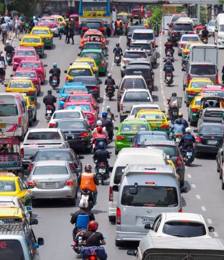 Çok kötü trafik Merkezi Bangkok City