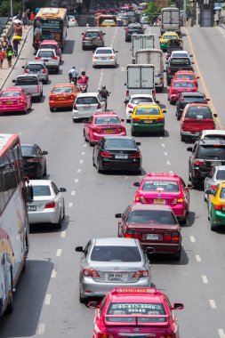 Çok kötü trafik Merkezi Bangkok City