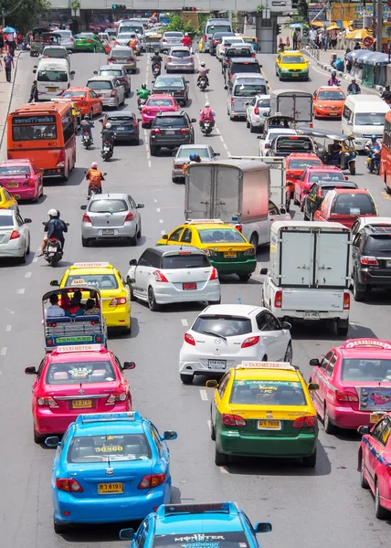Çok kötü trafik Merkezi Bangkok City - Stok İmaj