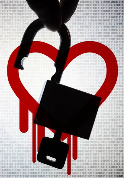 Heartbleed, um bug crítico OpenSSL — Fotografia de Stock