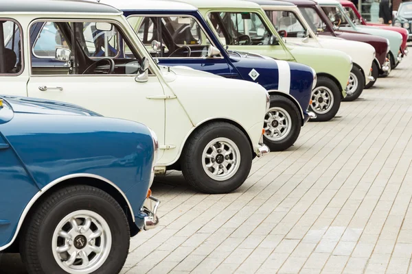 Row of Mini Cooper Stock Image