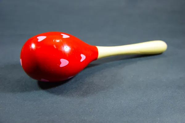 Round Red Toy with Heart Signs and Marks — Stock Photo, Image