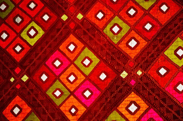 Kolory w kwadraty na tkaniny ręcznie — Zdjęcie stockowe